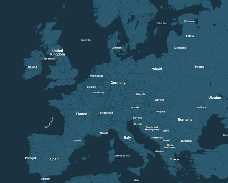 Labelled map of Europe
