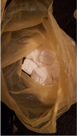 Plastic bag containing blocks of cocaine