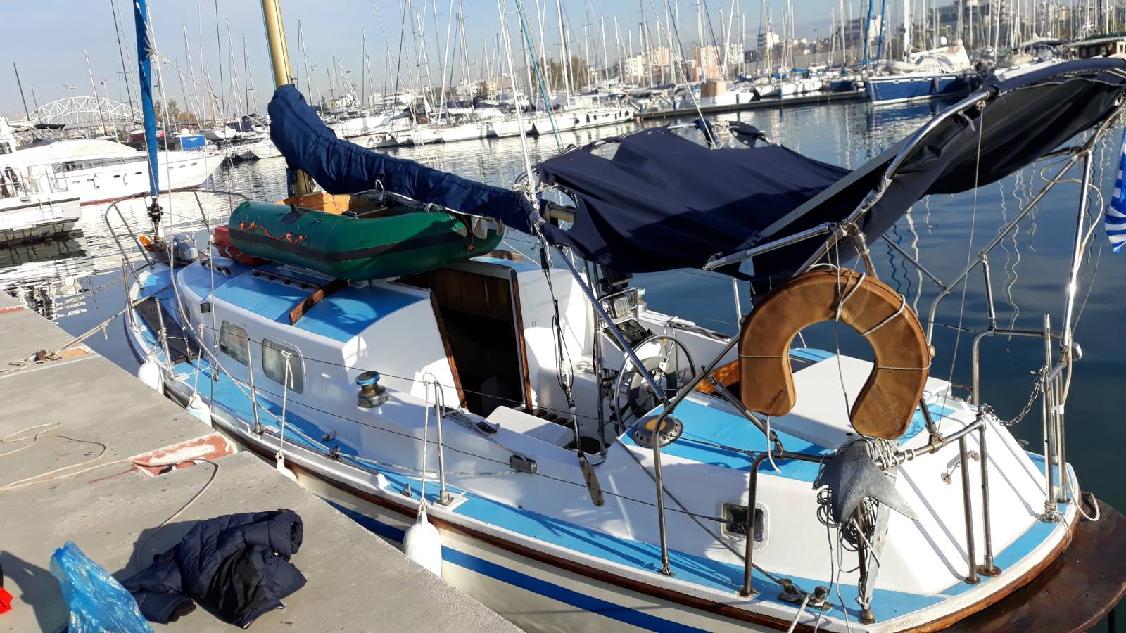 image of docked migrant boat