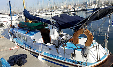 Docked migrant boat