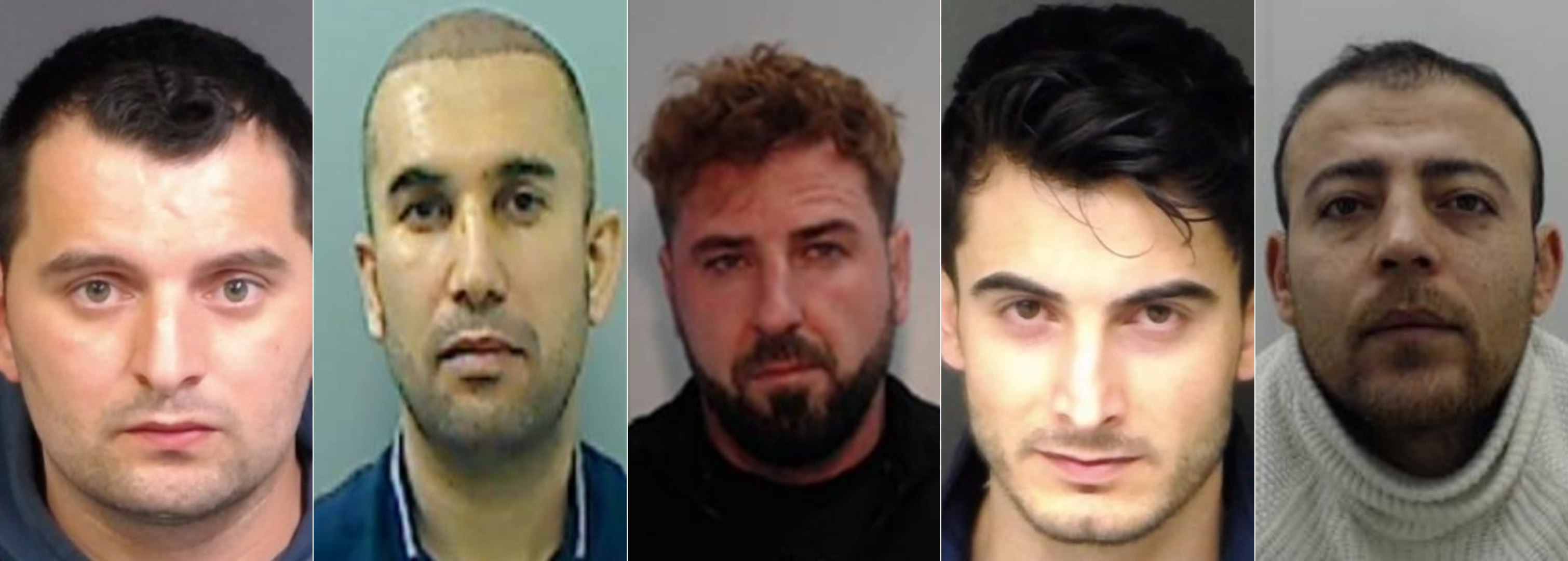Mugshots of five convicted men