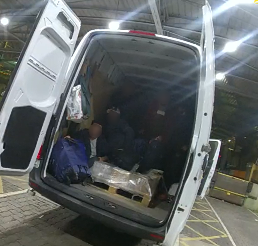 Migrants in van