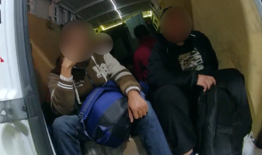 Migrants in back of a lorry