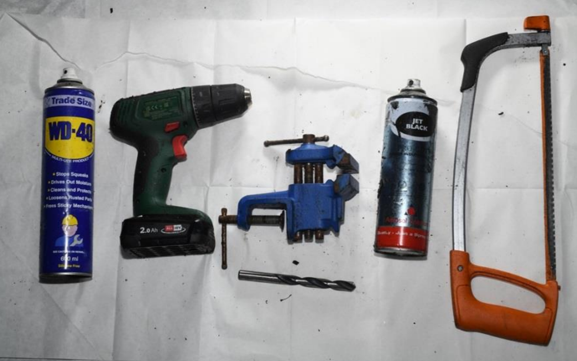 Items discovered in bag